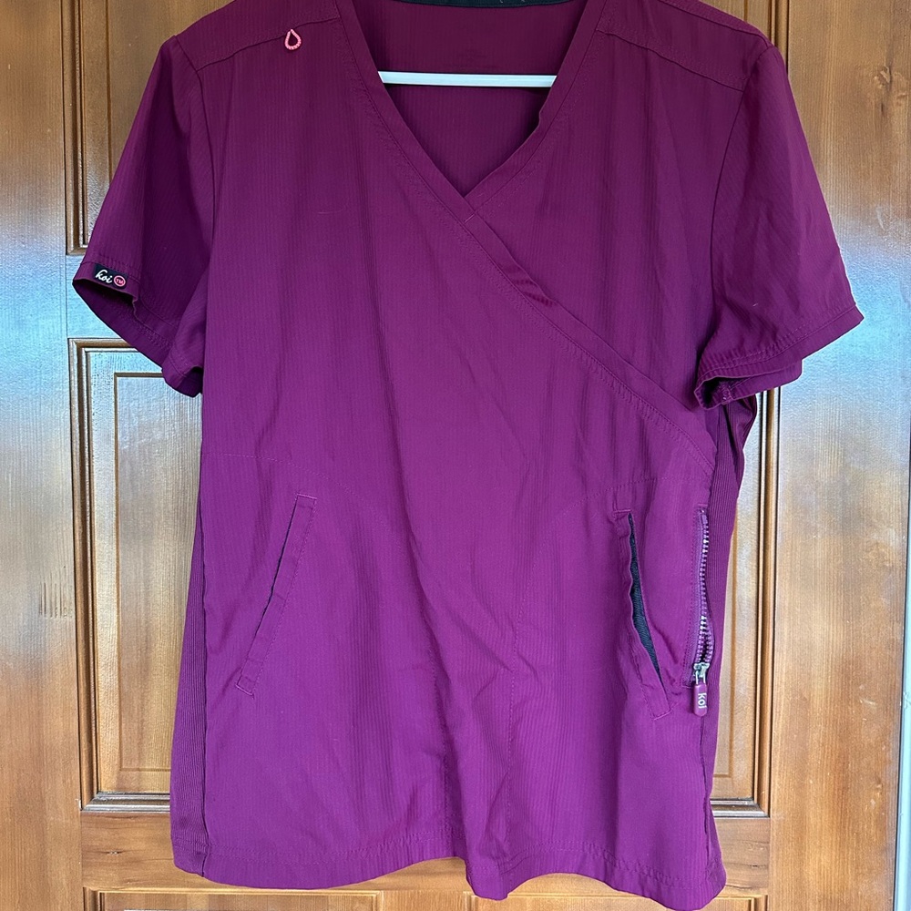 Women's Maroon Scrub Top